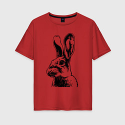 Футболка оверсайз женская Wild rabbit, цвет: красный