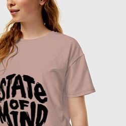 Футболка оверсайз женская DNB состояние души, цвет: пыльно-розовый — фото 2