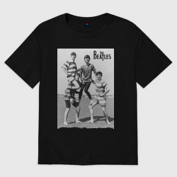 Женская футболка оверсайз Молодые музыканты на пляже