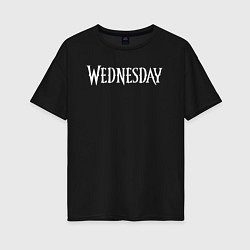 Женская футболка оверсайз Wednesday Logo