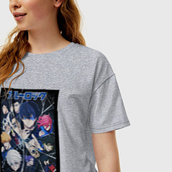 Футболка оверсайз женская Персонажи Синей тюрьмы Блю Лок, цвет: меланж — фото 2