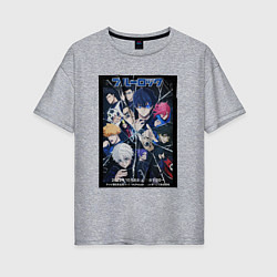 Женская футболка оверсайз Персонажи Синей тюрьмы Блю Лок