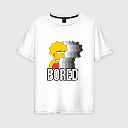 Женская футболка оверсайз Лиза Симпсон - bored