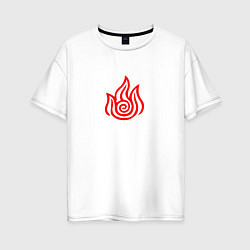 Женская футболка оверсайз Рисованный символ народа огня