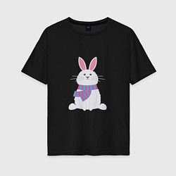 Женская футболка оверсайз Серый кролик