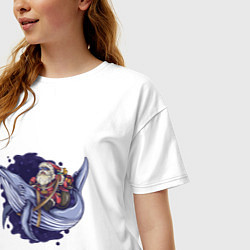 Футболка оверсайз женская Санта и кит, цвет: белый — фото 2