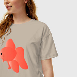 Футболка оверсайз женская Золотая рыба, цвет: миндальный — фото 2