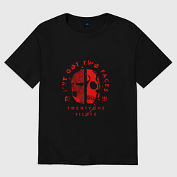 Футболка оверсайз женская Twenty one pilots ive got two faces, цвет: черный