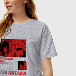 Футболка оверсайз женская Аса Митака - devil, цвет: меланж — фото 2
