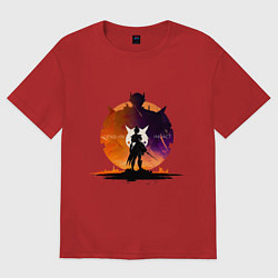 Женская футболка оверсайз Арт Геншин Импакт