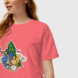 Футболка оверсайз женская InChess New Year Limited Edition 2023, цвет: коралловый — фото 2