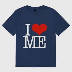Футболка оверсайз женская I love me, цвет: тёмно-синий