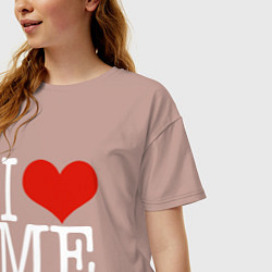 Футболка оверсайз женская I love me, цвет: пыльно-розовый — фото 2