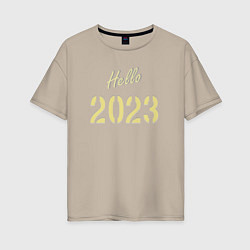Женская футболка оверсайз Hello 2023