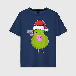 Женская футболка оверсайз Новогоднее авокадо
