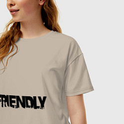 Футболка оверсайз женская DayZ: Im friendly, цвет: миндальный — фото 2