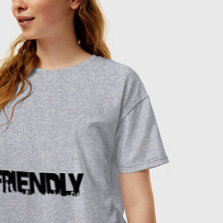 Футболка оверсайз женская DayZ: Im friendly, цвет: меланж — фото 2