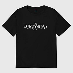 Футболка оверсайз женская Victoria 3 logo, цвет: черный