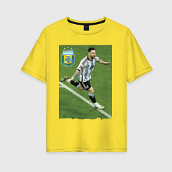 Женская футболка оверсайз Argentina - Lionel Messi - world champion