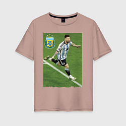Женская футболка оверсайз Argentina - Lionel Messi - world champion