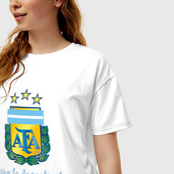 Футболка оверсайз женская Эмблема федерации футбола Аргентины, цвет: белый — фото 2