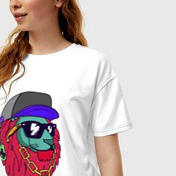 Футболка оверсайз женская Lion swag, цвет: белый — фото 2