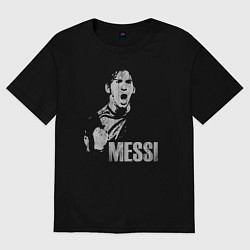 Женская футболка оверсайз Leo Messi scream