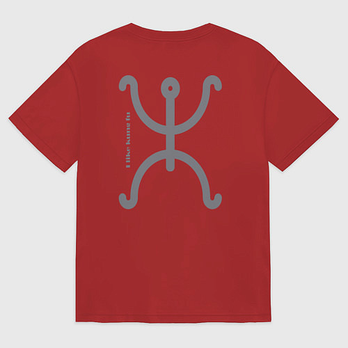 Женская футболка оверсайз Мне нравится кунг фу на английском / Красный – фото 2