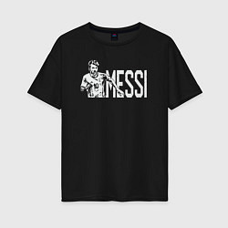 Футболка оверсайз женская Football Messi, цвет: черный