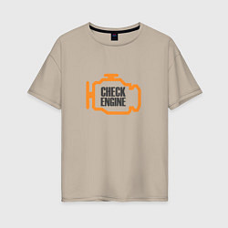 Женская футболка оверсайз Check engine