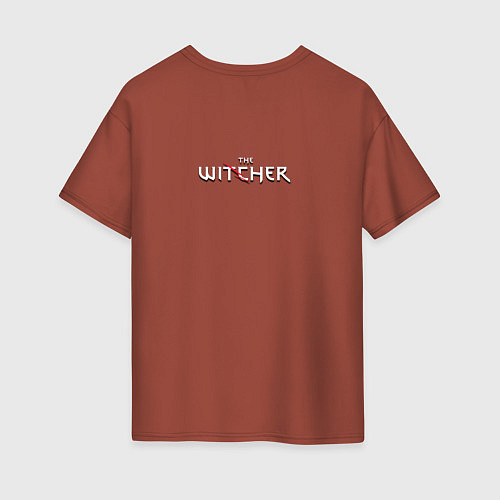Женская футболка оверсайз Witcher: Geralt and heart / Кирпичный – фото 2