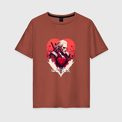 Женская футболка оверсайз Witcher: Geralt and heart