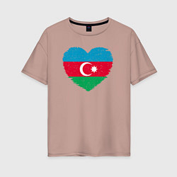Футболка оверсайз женская Сердце Азербайджана, цвет: пыльно-розовый