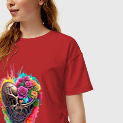 Футболка оверсайз женская Бессмертная любовь, цвет: красный — фото 2