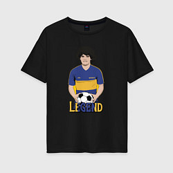 Женская футболка оверсайз Марадона легенда