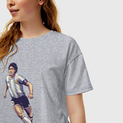 Футболка оверсайз женская Maradona football, цвет: меланж — фото 2