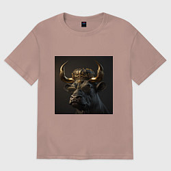 Женская футболка оверсайз Король полей - бык