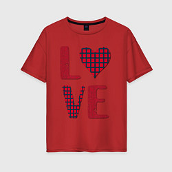 Женская футболка оверсайз Любовь с сердцем