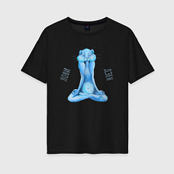 Женская футболка оверсайз Медитирующий кролик