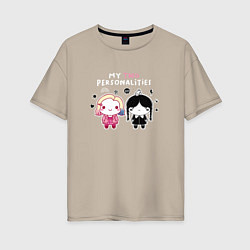 Женская футболка оверсайз Nevermore Уэнздей и Энид Синклер