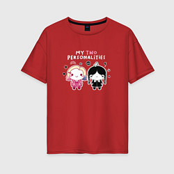 Женская футболка оверсайз Nevermore Уэнздей и Энид Синклер