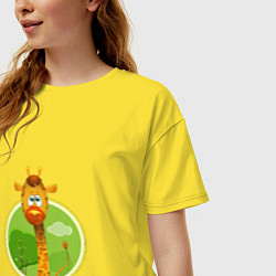 Футболка оверсайз женская Летний жирафик, цвет: желтый — фото 2