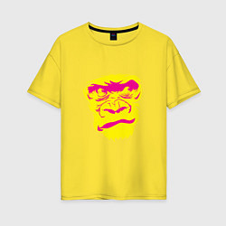Футболка оверсайз женская Gorilla face, цвет: желтый
