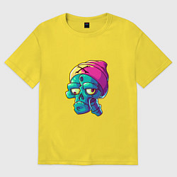 Женская футболка оверсайз Яркий черепок