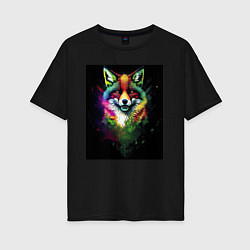 Женская футболка оверсайз Colorful Fox