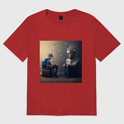 Женская футболка оверсайз Зазеркалье