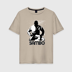 Женская футболка оверсайз Боец Самбо