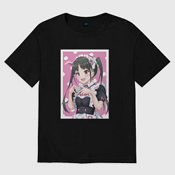 Футболка оверсайз женская Юмэти - Война горничных Акибы, цвет: черный