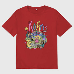 Женская футболка оверсайз Мультяшный Корн