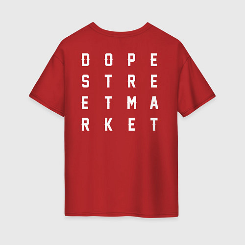 Женская футболка оверсайз Dope street market hip-hop / Красный – фото 2